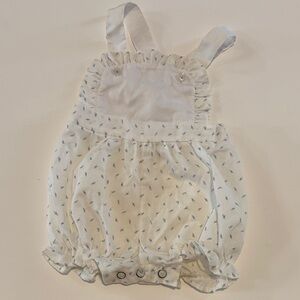 White Baby Romper with Floral Print